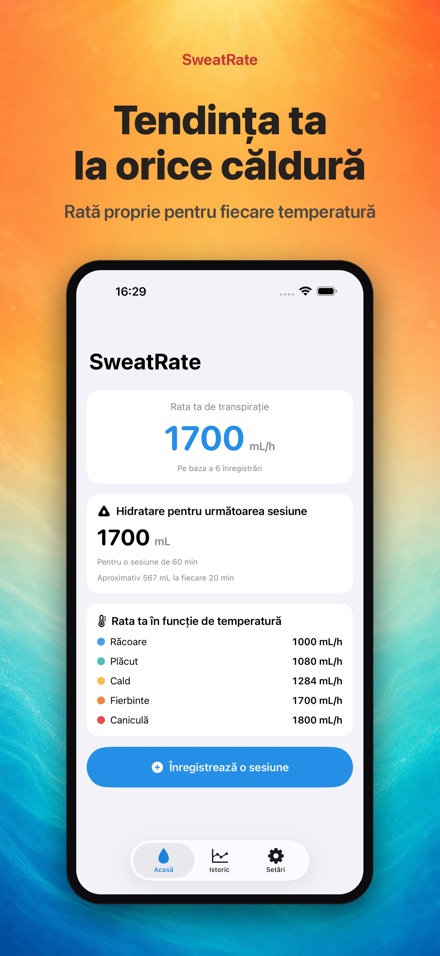 SweatRate: transpirație și apă 4