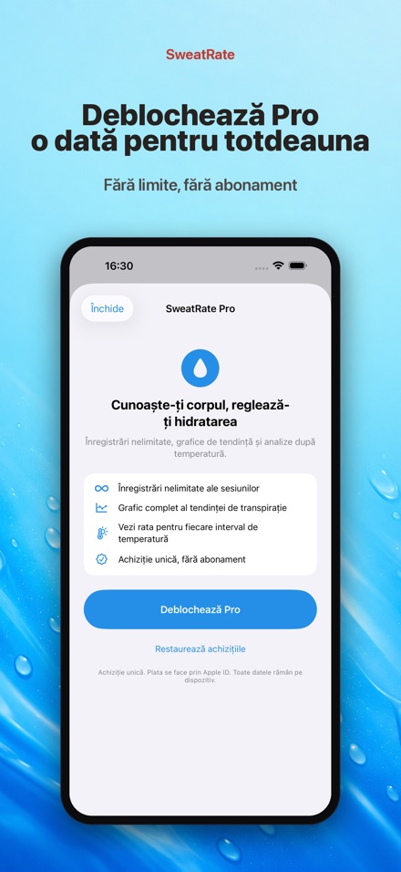 SweatRate: transpirație și apă 7