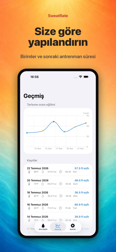 SweatRate: Terleme Oranı 8