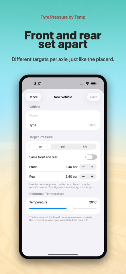 Tire Pressure by Temp 7