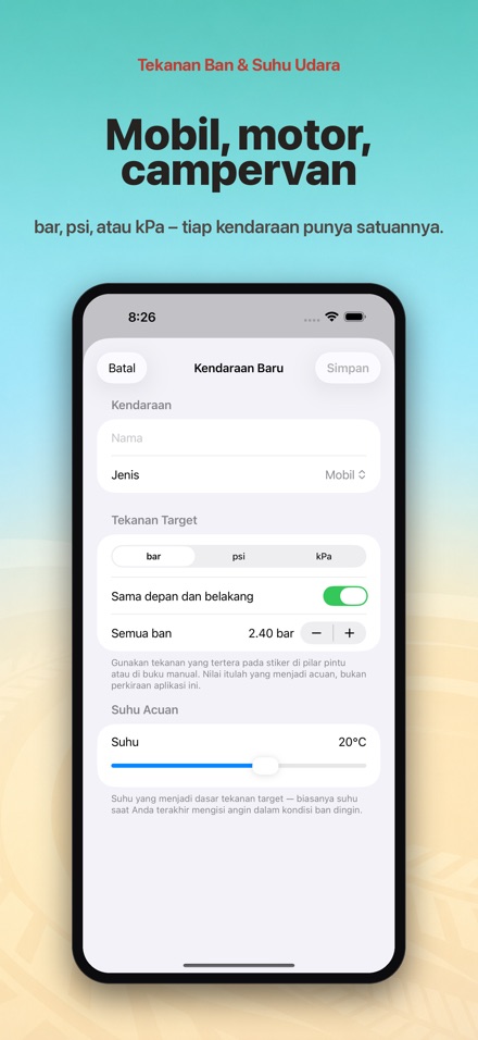 Tekanan Ban & Suhu Udara 6