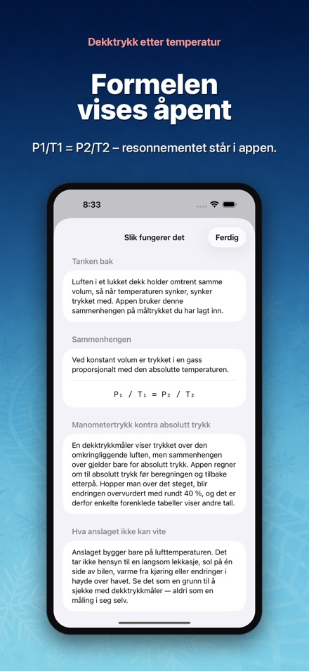 Dekktrykk etter temperatur 8