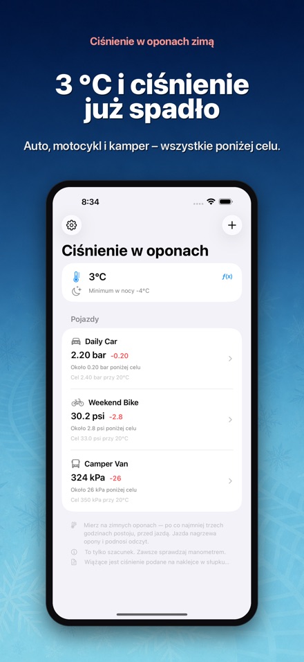 Ciśnienie w oponach zimą