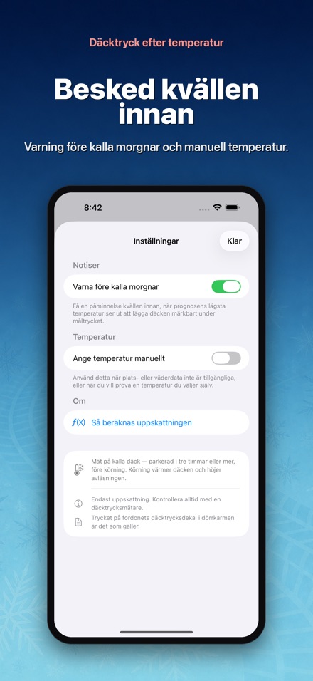 Däcktryck efter temperatur 10