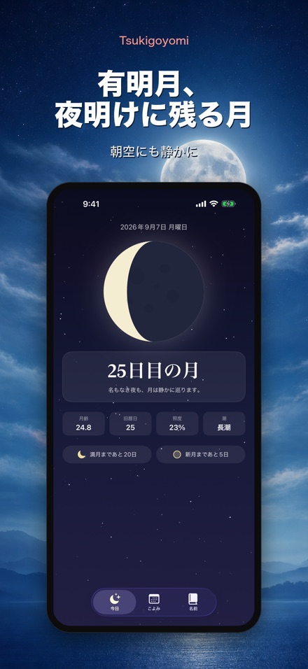 月ごよみ - 月齢と月の和名 10