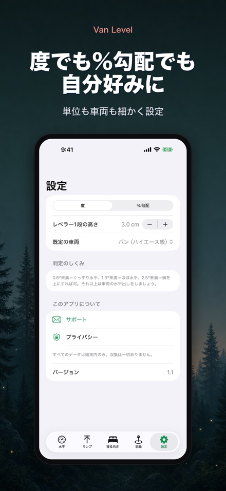 Van Level 車中泊の水平チェック 10
